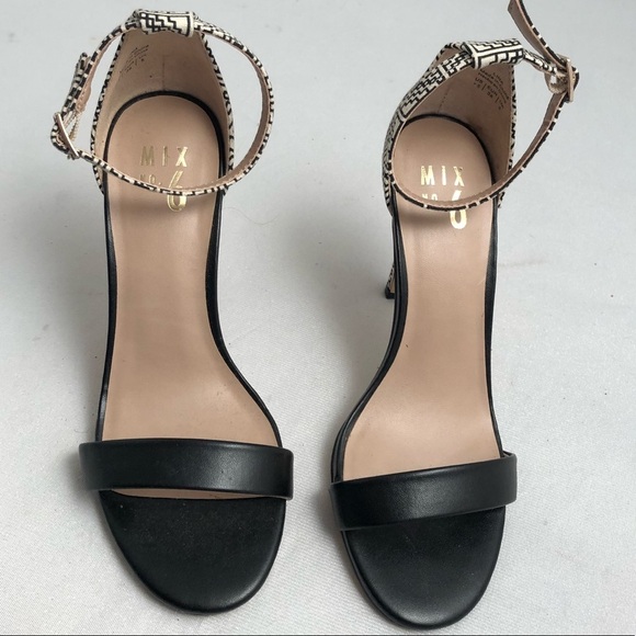 Mix No. 6 Shoes - Mix No 6 Lina black and ivory cream high heel sandals 7.5